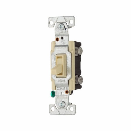 Eaton Wiring Devices Eaton Wiring Devices Toggle Switch, 15 A, 120 V, Screw Terminal, Ivory 5223V-7V-BU
